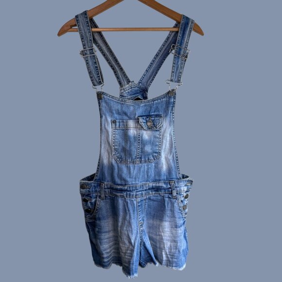 Vintage 90s Zanadi Jean Short Overalls - Picture 1 of 8